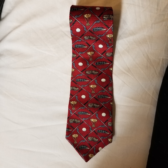 Men's JTBeckett 100% Silk Tie Golf Theme USA Made - Picture 2 of 6